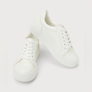 Pipping White Platform Faux Leather Sneakers
